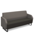 Encore low back 3 seater sofa 1800mm wide with black sled frame - present grey seat with forecast grey back