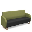 Encore low back 3 seater sofa 1800mm wide with wooden sled frame - elapse grey seat with endurance green back