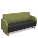 Encore low back 3 seater sofa 1800mm wide with wooden sled frame - elapse grey seat with endurance green back