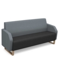 Encore low back 3 seater sofa 1800mm wide with wooden sled frame - elapse grey seat with late grey back
