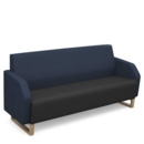 Encore low back 3 seater sofa 1800mm wide with wooden sled frame - elapse grey seat with range blue back