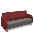 Encore low back 3 seater sofa 1800mm wide with wooden sled frame - forecast grey seat with extent red back