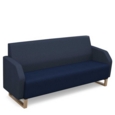 Encore low back 3 seater sofa 1800mm wide with wooden sled frame - maturity blue seat with range blue back