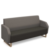 Encore low back 3 seater sofa 1800mm wide with wooden sled frame - present grey seat with forecast grey back