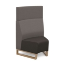 Encore modular single seater concave high back sofa with no arms and wooden sled frame - present grey seat with forecast grey back