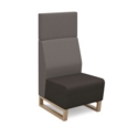Encore modular single seater high back sofa with no arms and wooden sled frame - present grey seat with forecast grey back