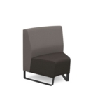 Encore modular single seater concave low back sofa with no arms and black sled frame - present grey seat with forecast grey back