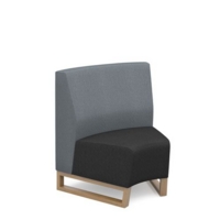 Encore modular single seater concave low back sofa with no arms and wooden sled frame - elapse grey seat with late grey back