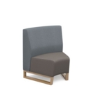 Encore modular single seater concave low back sofa with no arms and wooden sled frame - forecast grey seat with late grey back