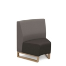 Encore modular single seater concave low back sofa with no arms and wooden sled frame - present grey seat with forecast grey back