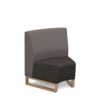 Encore modular single seater concave low back sofa with no arms and wooden sled frame - present grey seat with forecast grey back