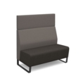 Encore modular double seater high back sofa with no arms and black sled frame - present grey seat with forecast grey back