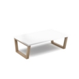 Encore modular large coffee table with wooden sled frame - white