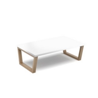 Encore modular large coffee table with wooden sled frame - white