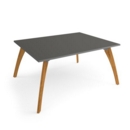 Enable worktable 1600mm x 1600mm deep with four solid oak legs - onyx grey