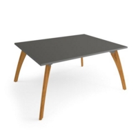 Enable worktable 1600mm x 1600mm deep with four solid oak legs - onyx grey