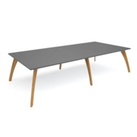 Enable worktable 3200mm x 1600mm deep with six solid oak legs and 25mm mdf top