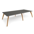 Enable worktable 3200mm x 1600mm deep with six solid oak legs - onyx grey