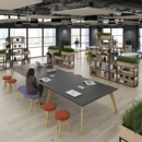 Enable worktable 4800mm x 1600mm deep with eight solid oak legs - onyx grey