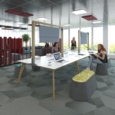 Enable worktable 4800mm x 1600mm deep with eight solid oak legs - onyx grey