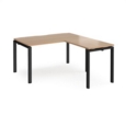 Adapt desk 1400mm x 800mm with 800mm return desk - black frame and beech top