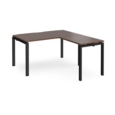 Adapt desk 1400mm x 800mm with 800mm return desk - black frame and walnut top