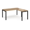 Adapt desk 1600mm x 800mm with 800mm return desk - black frame and oak top