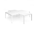 Adapt back to back 4 desk cluster 2800mm x 1600mm with 800mm return desks - white frame and white top