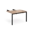 Adapt add on unit double return desk 800mm x 1200mm - black frame and beech top