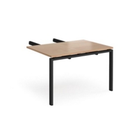 Adapt add on unit double return desk 800mm x 1200mm - black frame and beech top