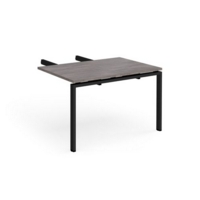 Adapt add on unit double return desk 800mm x 1200mm - black frame and grey oak top