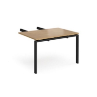 Adapt add on unit double return desk 800mm x 1200mm - black frame and oak top