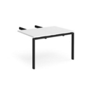 Adapt add on unit double return desk 800mm x 1200mm - black frame and white top