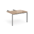 Adapt add on unit double return desk 800mm x 1200mm - silver frame and beech top