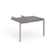 Adapt add on unit double return desk 800mm x 1200mm - silver frame and grey oak top