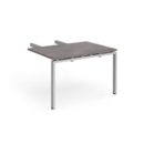 Adapt add on unit double return desk 800mm x 1200mm - silver frame and grey oak top