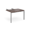 Adapt add on unit double return desk 800mm x 1200mm - silver frame and walnut top