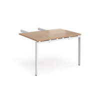 Adapt add on unit double return desk 800mm x 1200mm - white frame and beech top