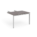 Adapt add on unit double return desk 800mm x 1200mm - white frame and grey oak top