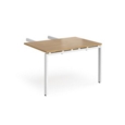 Adapt add on unit double return desk 800mm x 1200mm - white frame and oak top
