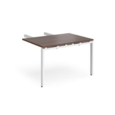 Adapt add on unit double return desk 800mm x 1200mm - white frame and walnut top