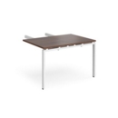 Adapt add on unit double return desk 800mm x 1200mm - white frame and walnut top