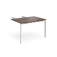 Adapt add on unit double return desk 800mm x 1200mm - white frame and walnut top