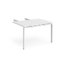 Adapt add on unit double return desk 800mm x 1200mm - white frame and white top