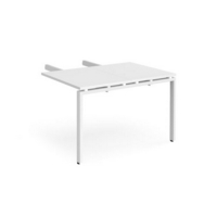 Adapt add on unit double return desk 800mm x 1200mm - white frame and white top
