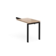 Adapt add on unit single return desk 800mm x 600mm - black frame and beech top