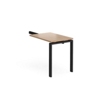 Adapt add on unit single return desk 800mm x 600mm - black frame and beech top
