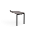 Adapt add on unit single return desk 800mm x 600mm - black frame and grey oak top