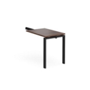 Adapt add on unit single return desk 800mm x 600mm - black frame and walnut top