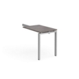 Adapt add on unit single return desk 800mm x 600mm - silver frame and grey oak top
